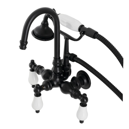 Kingston Brass AE11T0 Wall Mount Clawfoot Tub Faucet, Matte Black AE11T0